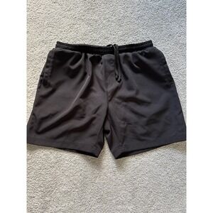 LEG3ND Mens Athletic Shorts Black Elastic Waist Drawstring Gym Training XL